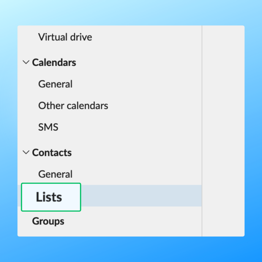 Accede a tus listas de correo en tu configuración